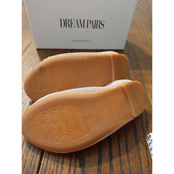 Girls Size 12 Dream Pairs Pink Ballet Flats Comfortable Slip-On Knit Shoes - Picture 9 of 10